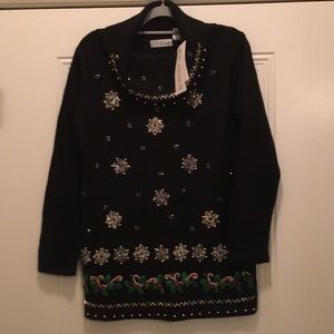 Cowl neck Christmas B. P. Design Christmas sweater tunic vintage New with tags